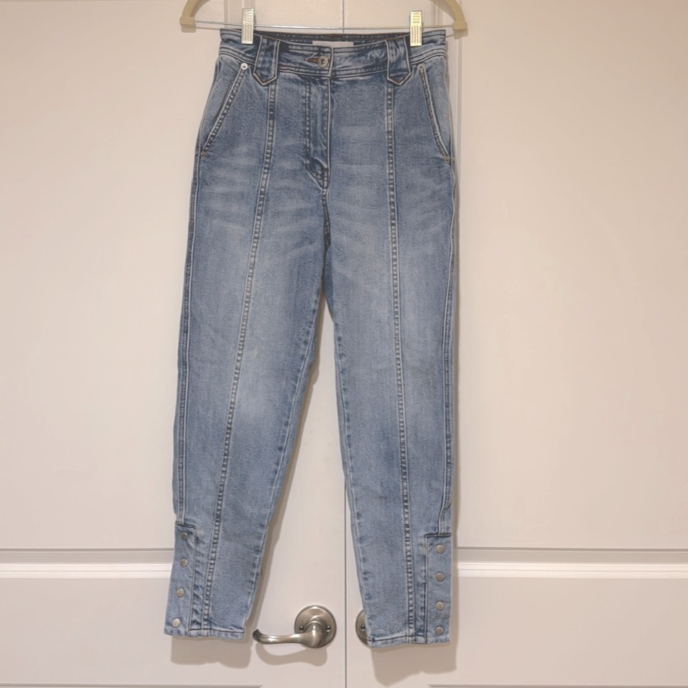 Roxie Snap Denim Jeans Washed Indigo SOMETHING NAVY - sz 2 NWOT